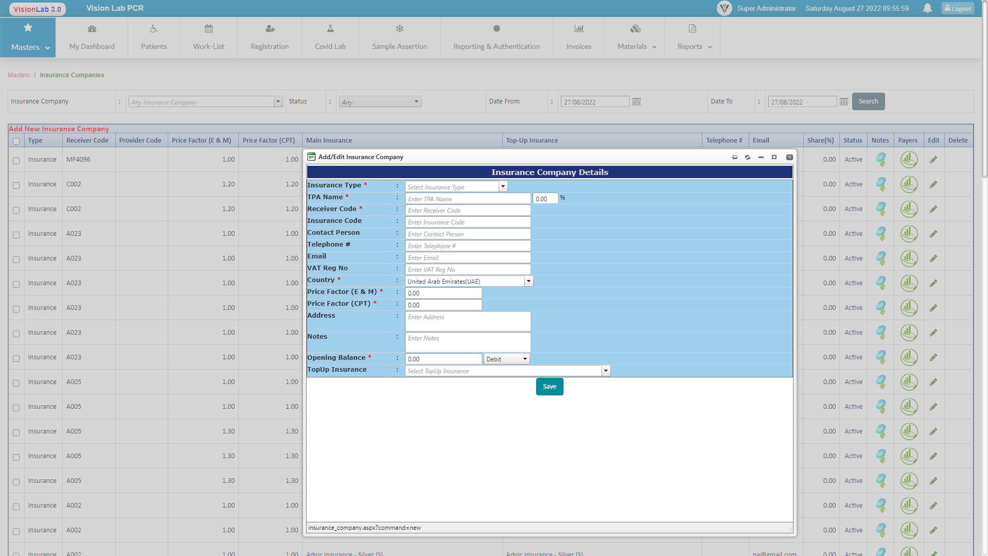 Dashboard Screenshot